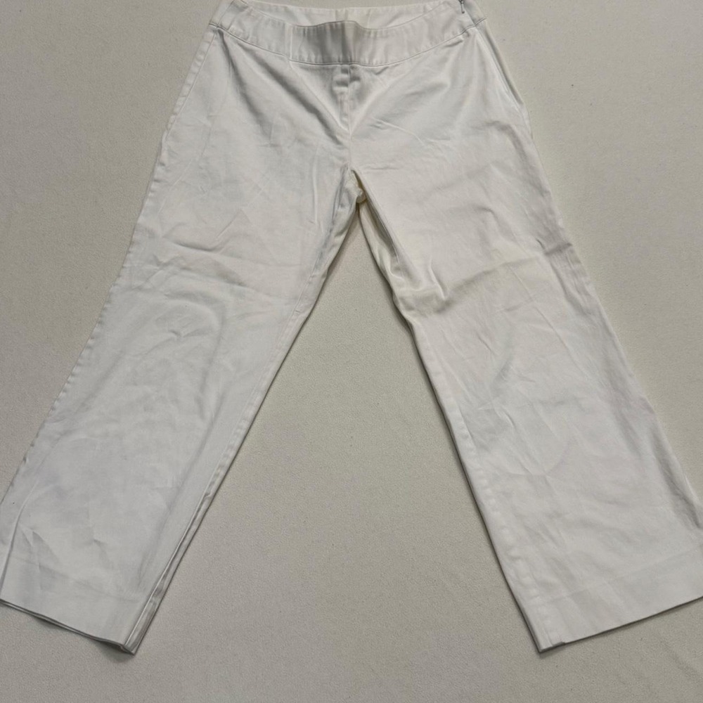 Express Womens White Stretch Chino Trousers Straight Leg Side Zip Pants Size S